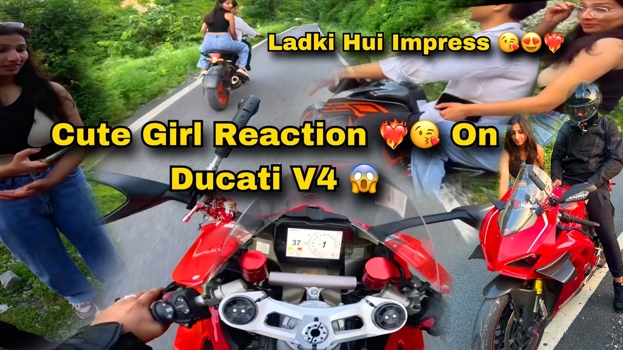 Her Reaction on Ducati v4 | Public Reaction on Superbike | Lakki Gallery Vlogs | #cutegirlreaction