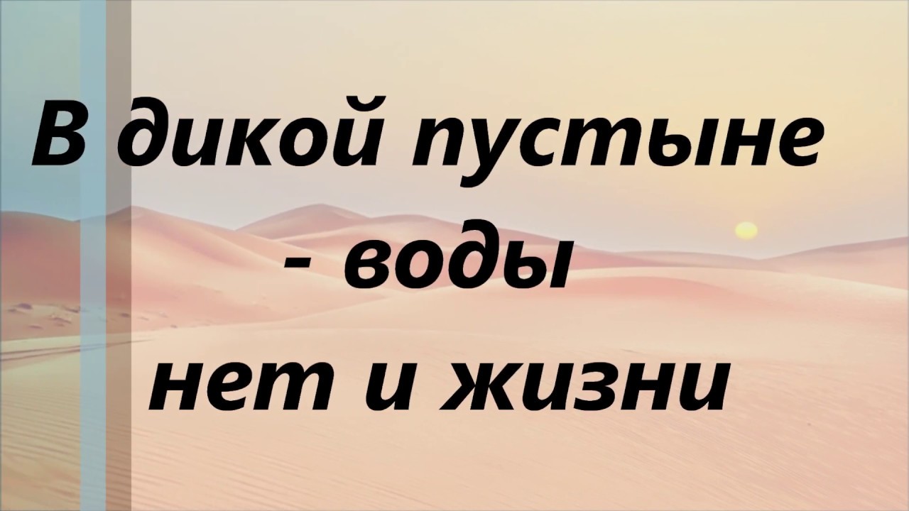 в дикой пустыне воды нет и жизни минус