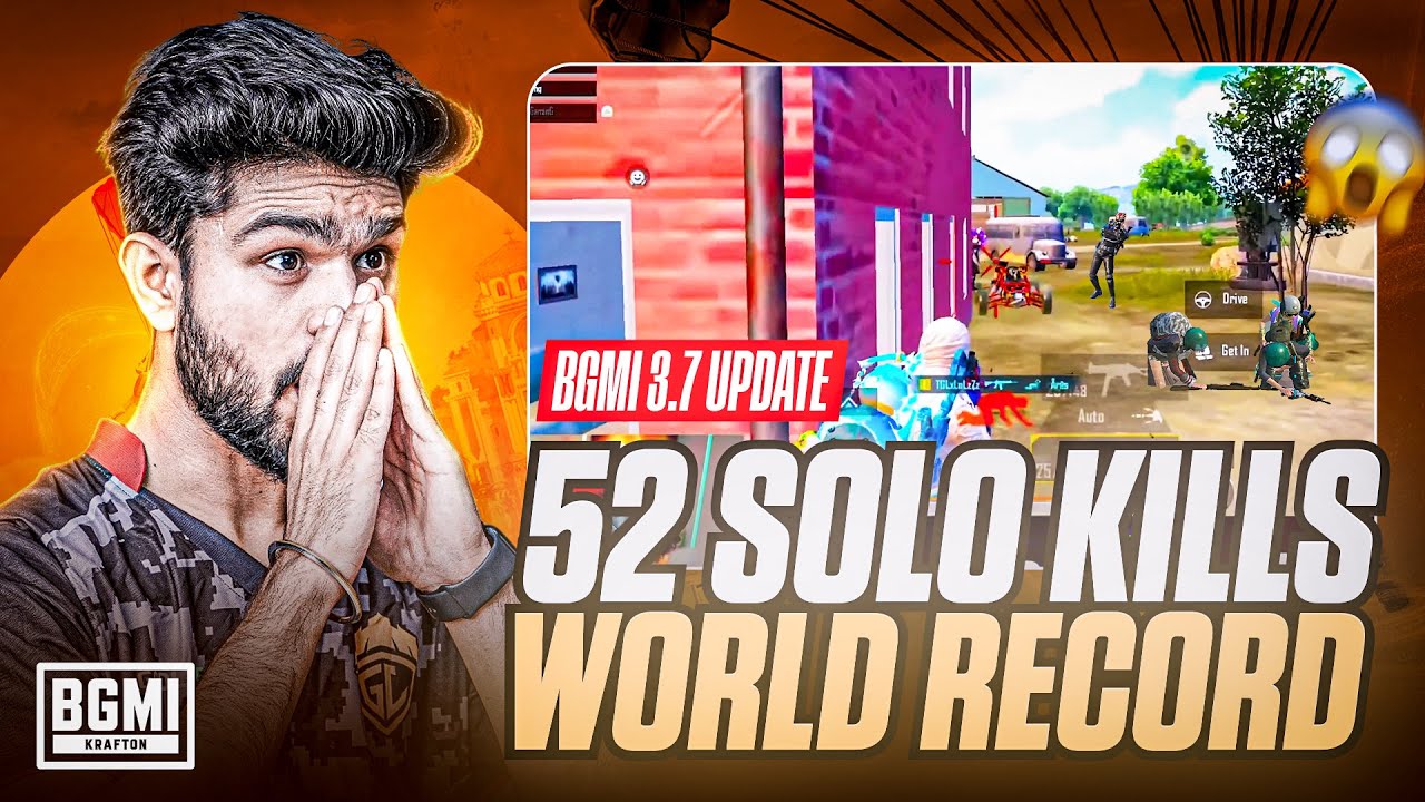 52 SOLO KILLS | NEW RECORD IN 3.7 UPDATE BY GODL LoLzZz | BGMI Highlight