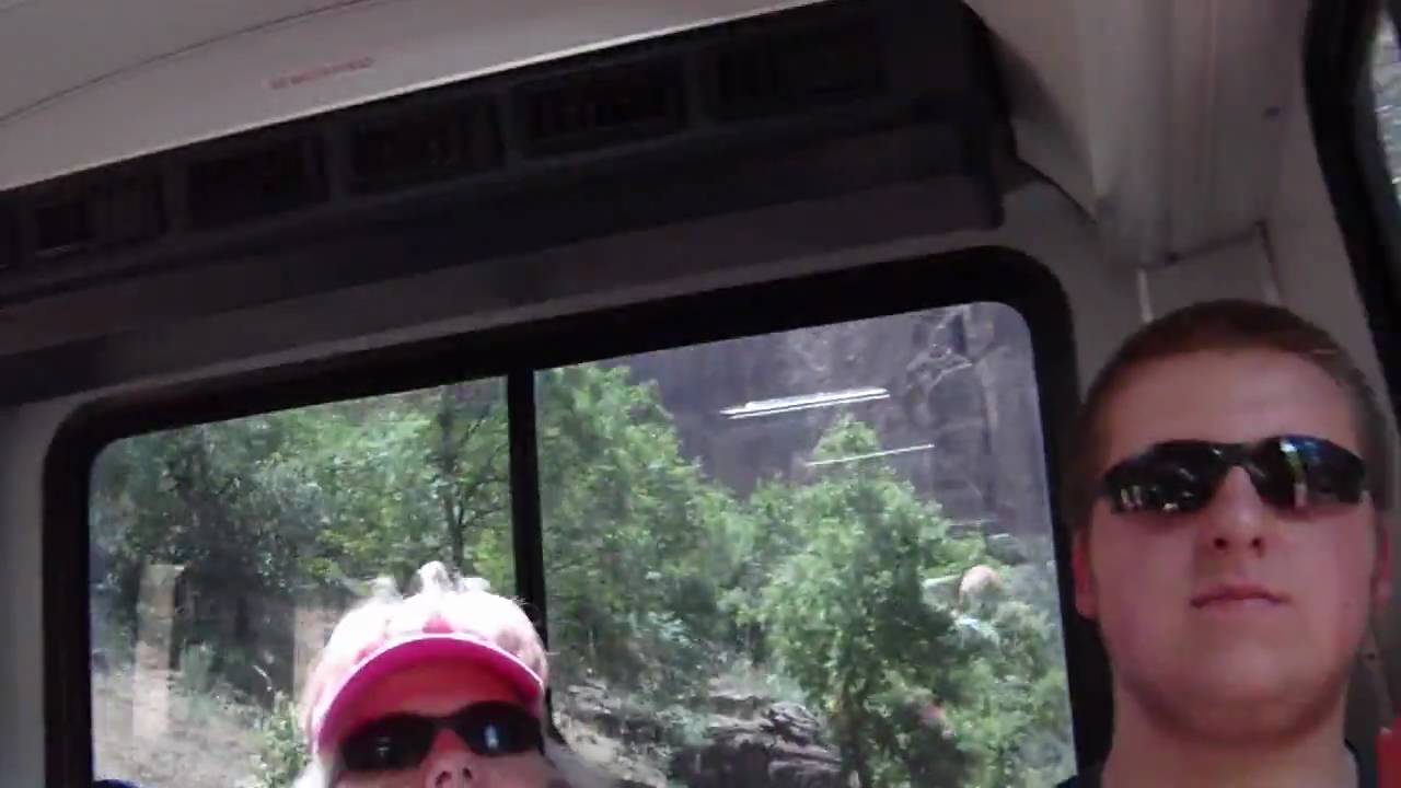 Shuttle ride into Zion Narrows with family members