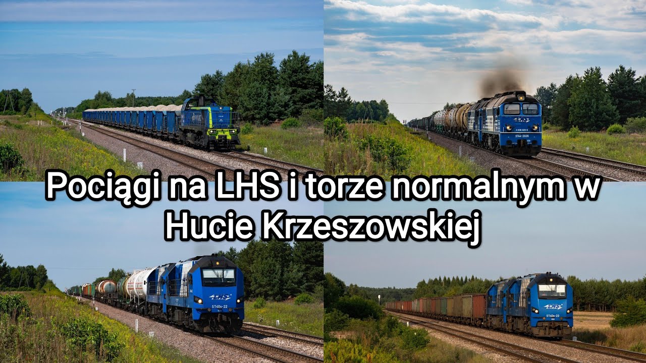 Pociągi na LHS i torze normalnym w Hucie Krzeszowskiej