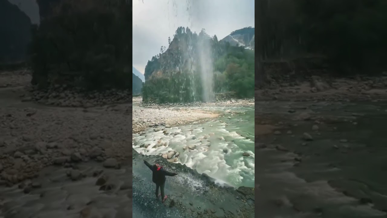 💙❤️Kashmir leh ladakh Riverside waterfall Boy alone trek whatsapp status Travel Incredible India