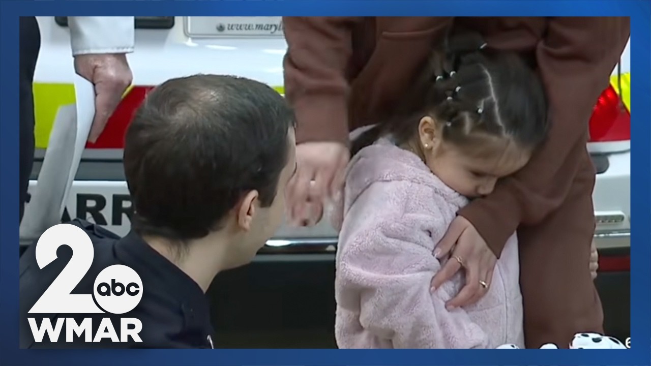 3-year-old choking victim meets first responder who saved her life