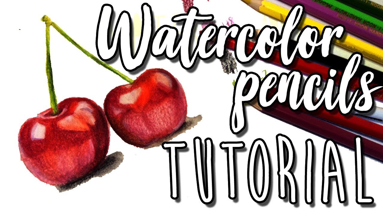 How to Paint A Cherry with Watercolor Pencils | Easy Step-by-step Tutorial for Beginners