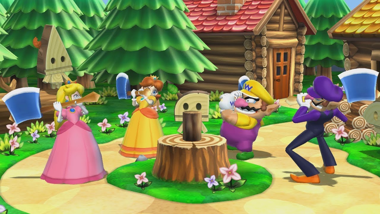 Mario Party 9 - Garden Battle - All Mini Games (Mario, Wario, Daisy & Princess)