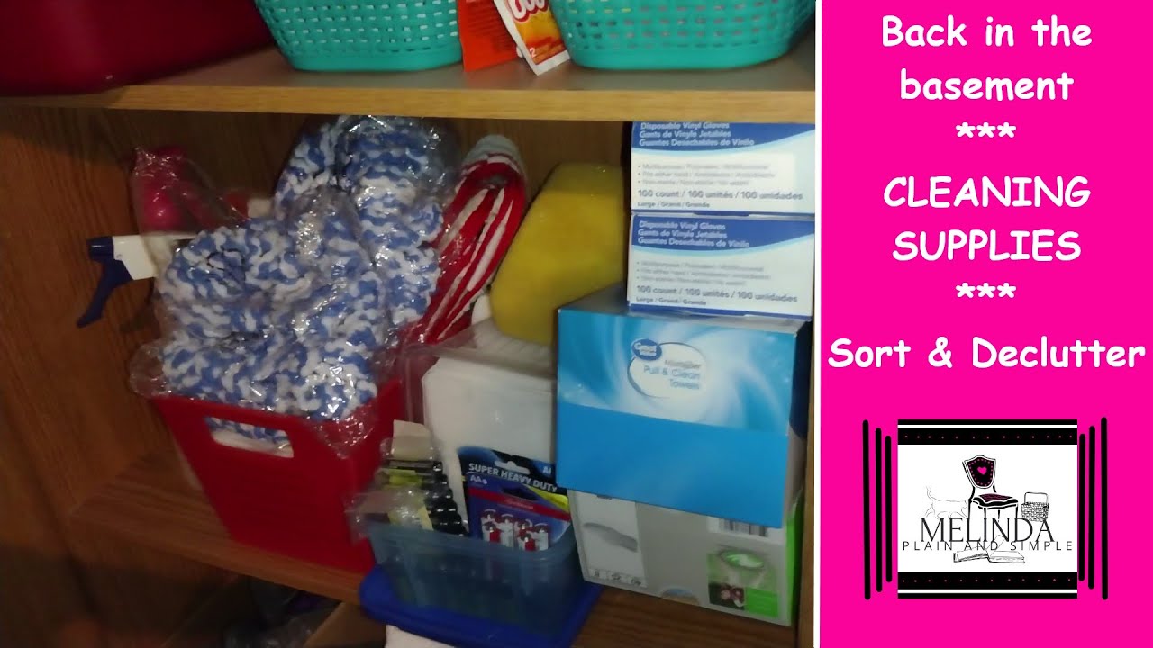 💜 CLEANING SUPPLIES 🌼 in my basement 🤗 sort & declutter pt2