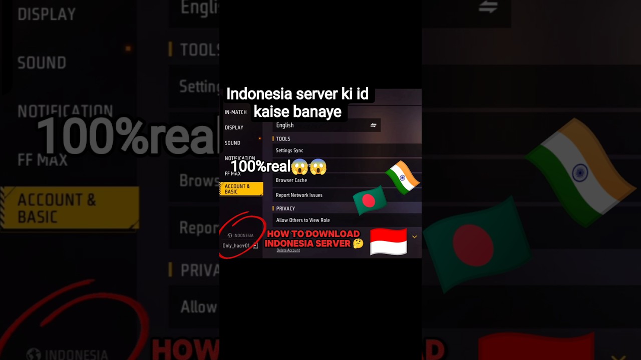 Indonesia Server Ki Id Kaise Banaye ||How To CreateIndonesia Free Fire Account || Indonesia Server