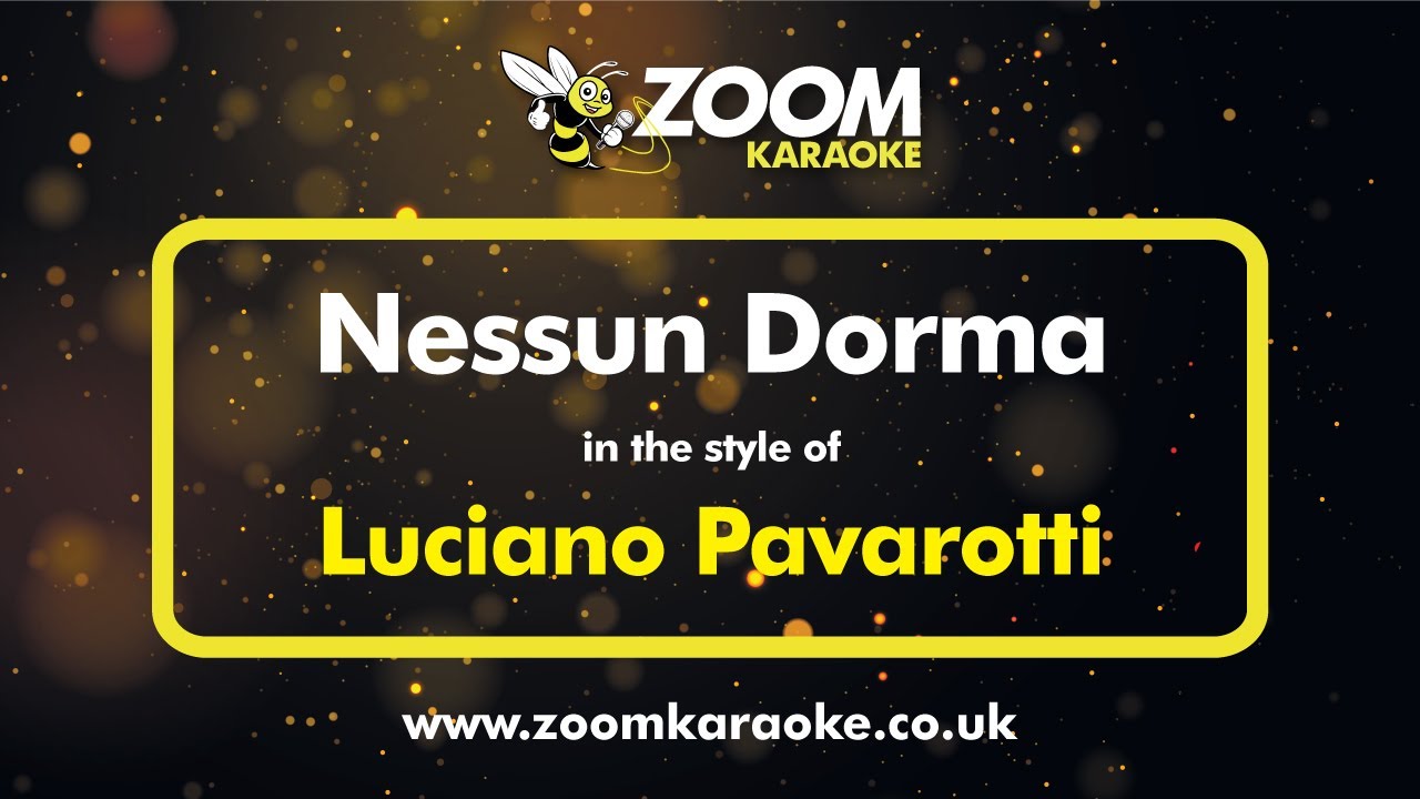 Luciano Pavarotti - Nessun Dorma (Three Semitones Down) (Karaoke Version) with Lyrics On Screen