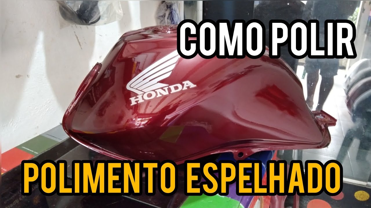 como polir tanque de moto Honda ,como fazer polimento automotivo  espelhado 😊