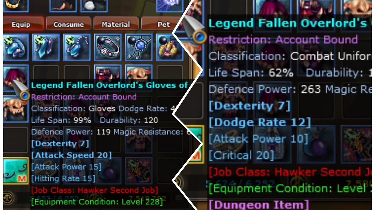 AruaROSE X52 Dungeon Item Stat Hammer use