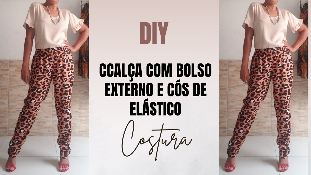 CALÇA RETA COM  BOLSO EXTERNO