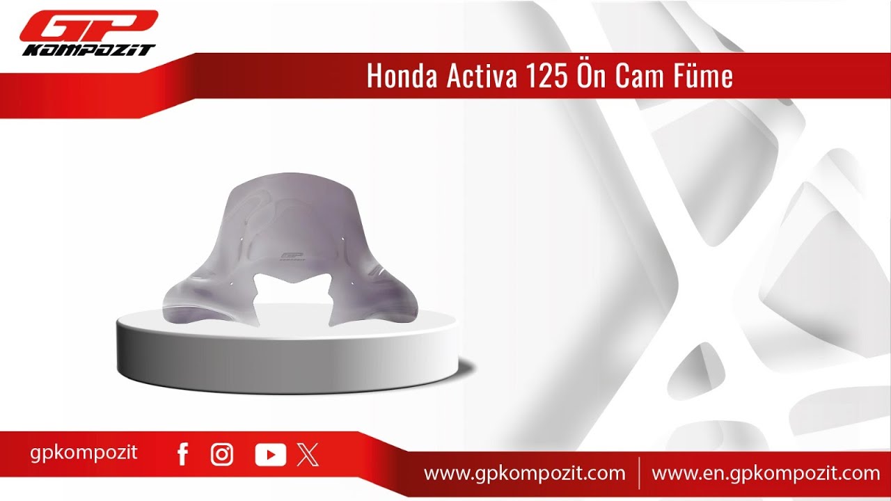 GP Kompozit Honda Activa 125 Uyumlu Ön Cam Montajı