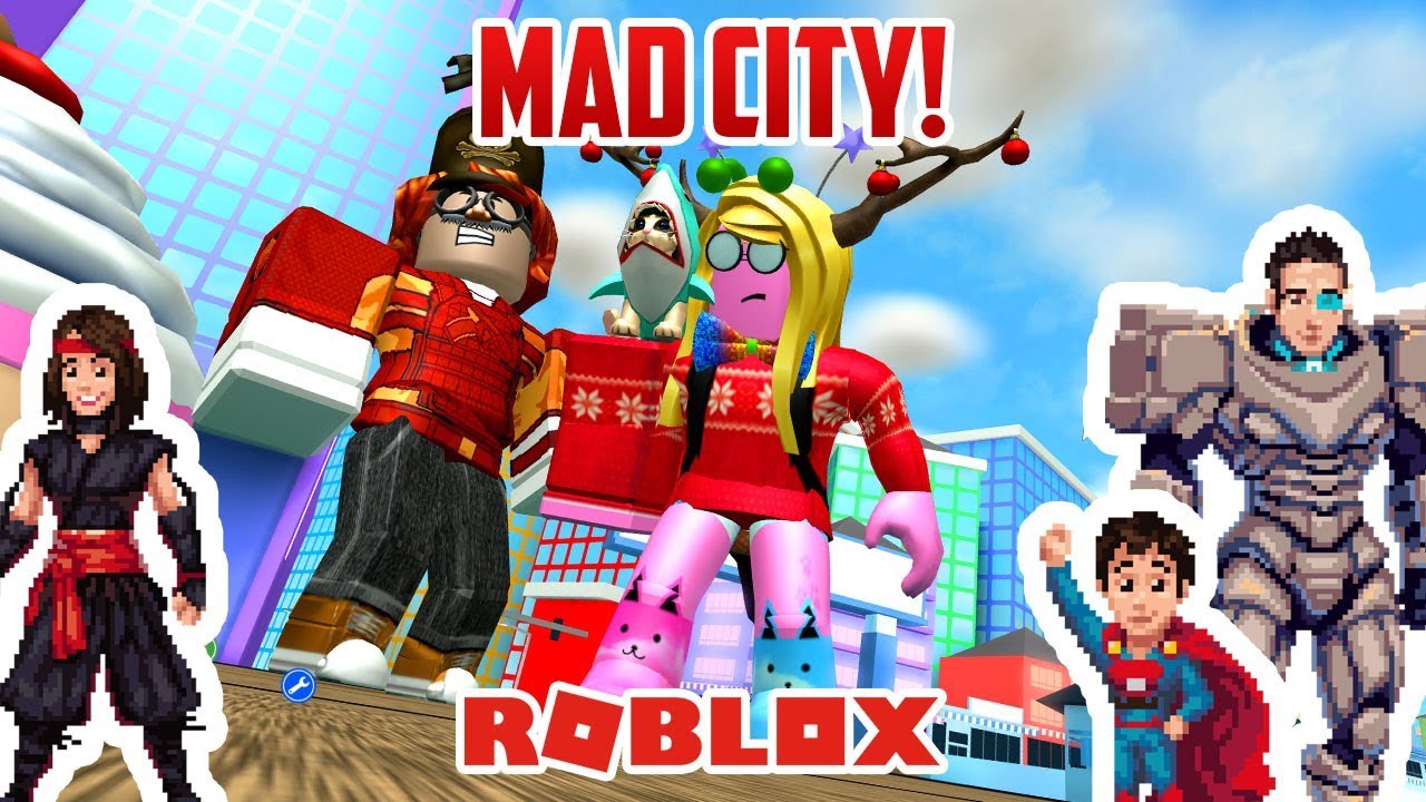 COPS, ROBBERS, AND SUPER HEROS! Roblox Mad City!