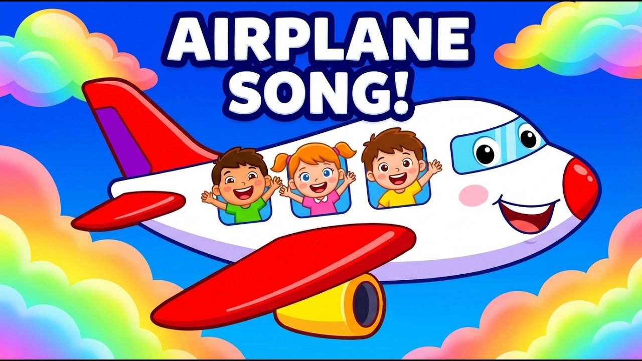 🎵 Airplane Adventure Song ✈️🌈 | Flying Airplane Learning Song for Toddlers | Nursery Rhymes USA