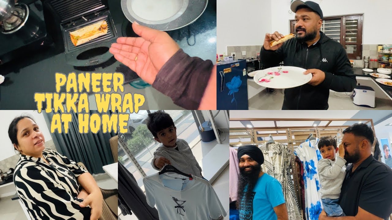 Rannsher Di Mall ch Garrari Fass Gyi Aj & Easily Make Paneer Tikka Wrap at home | Pinder Pawan
