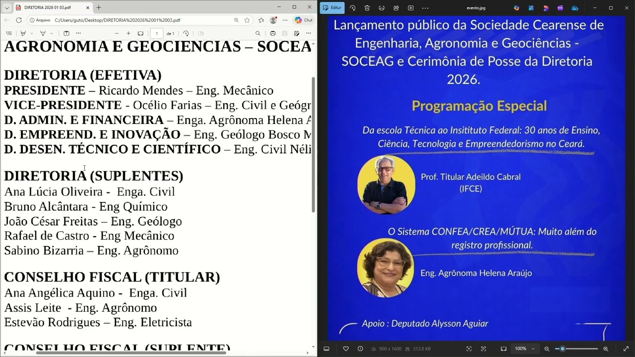 Lançamento/Posse da SOCEAG na ALECE (Parte 1)