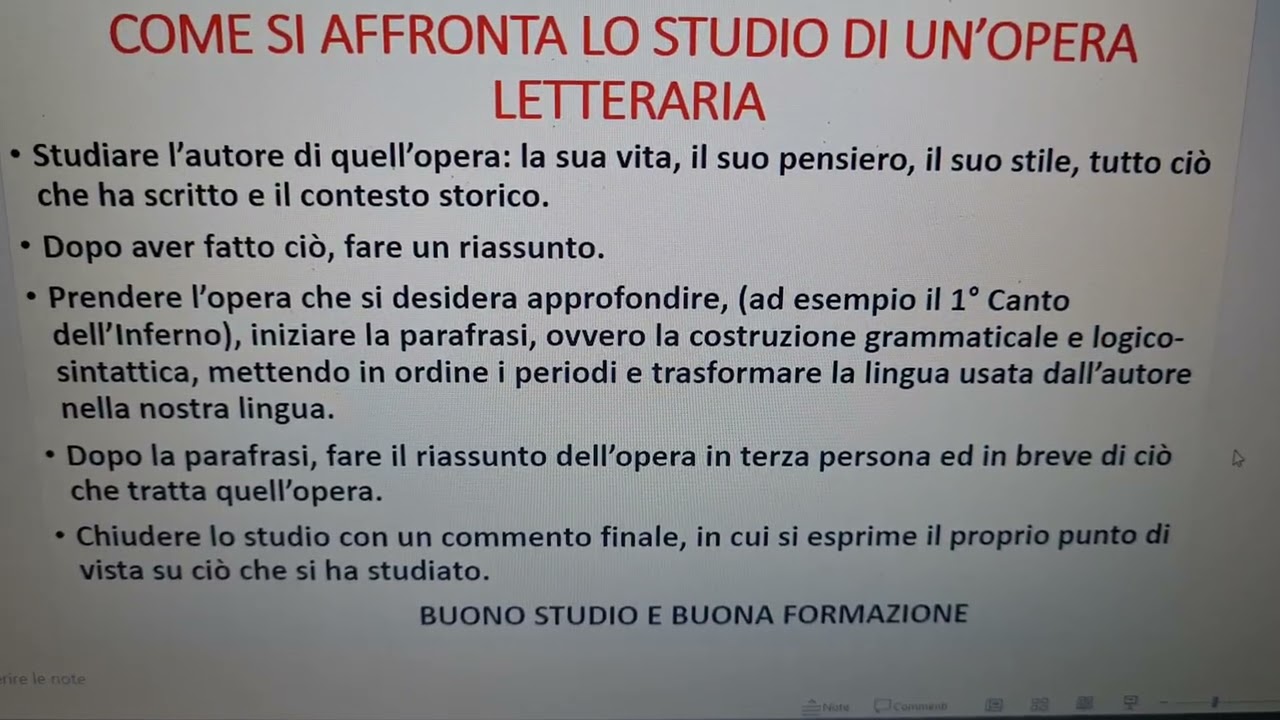 COME AFFRONTARE LO STUDIO DI UN'OPERA LETTERARIA