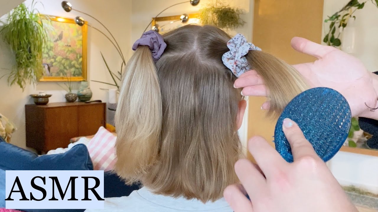 ASMR | RELAXING & SLOW HAIR PLAY FOR RELAXATION AND TINGLES ✨ (hair brushing, tapping, no talking)