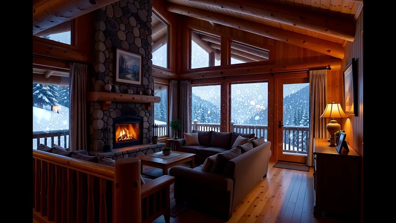 Relaxing Smooth Jazz & Fireplace Sounds | Cozy Night Ambience