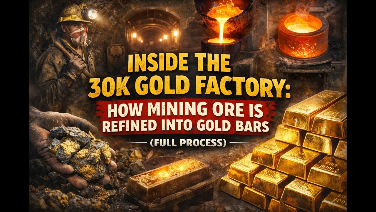 Inside the 30K Gold Factory: How Mining Ore Is Refined Into Gold Bars (Full Process)