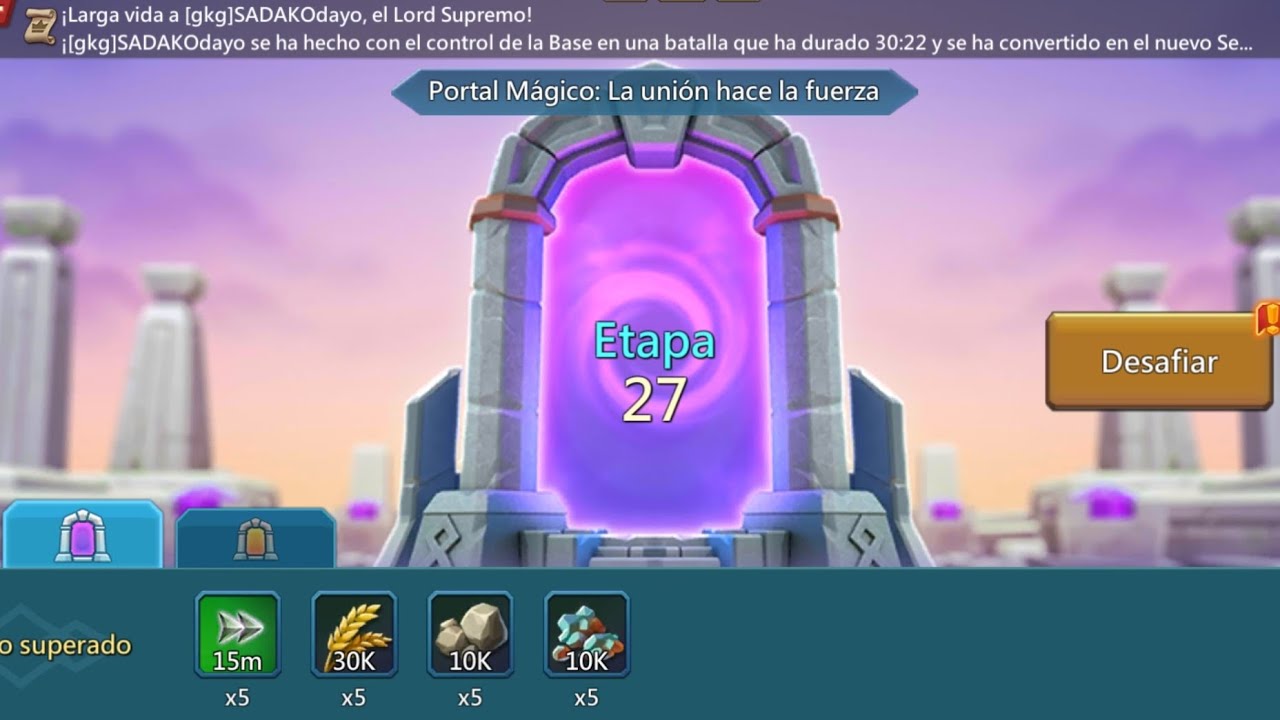 PORTAL MÁGICO  ETAPA 27 LA UNIÓN HACE LA FUERZA 💪 (VERGEWAY STAGE 27) LORDS MOBILE 2024 👑