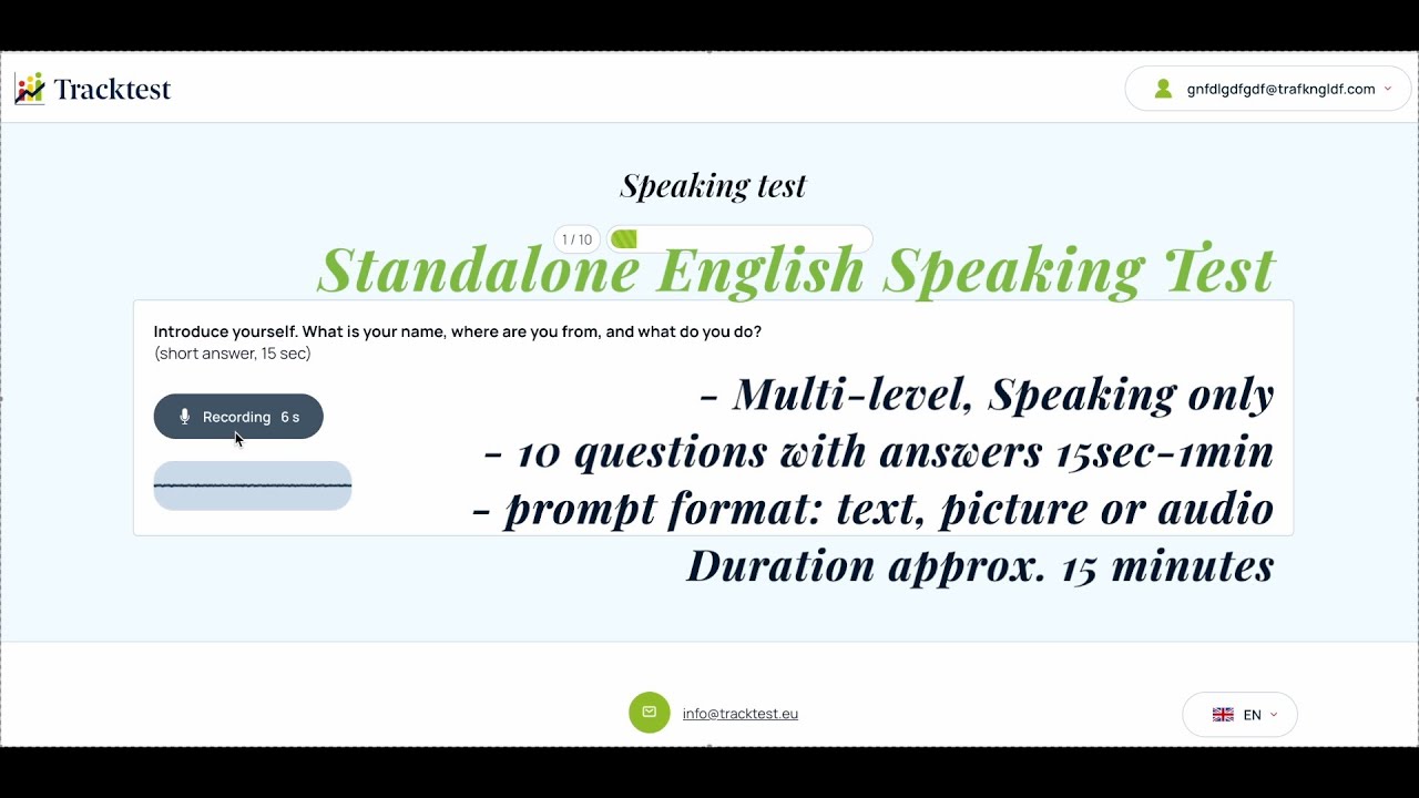 Tracktest Standalone English Exam- How does it work