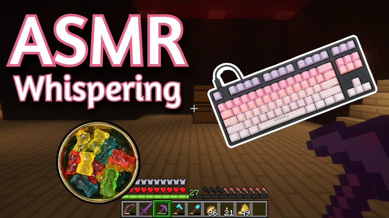 ASMR Gaming | MINECRAFT SURVIVAL GUMMY BEARS (42) | Whispering + Keyboard/Mouse Sounds 💤