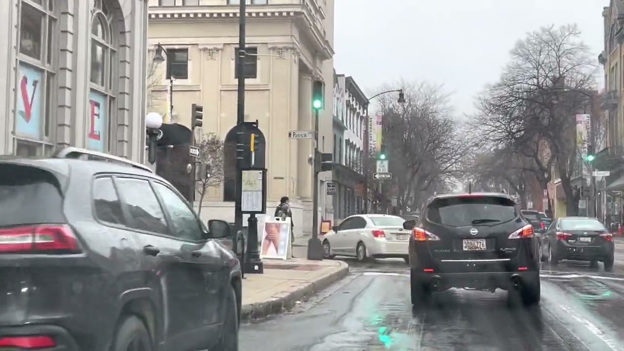 Driving along Frederick Downtown