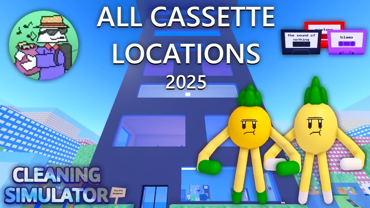 How to get the Cassette Collector Achievement / Pablo The Pineapple in Cleaning Simulator 2025