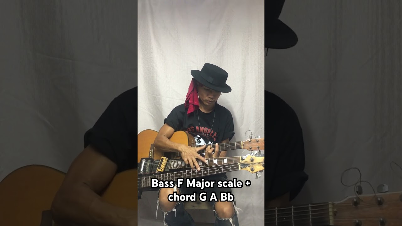 Bass F Major scale + chord G A Bb 