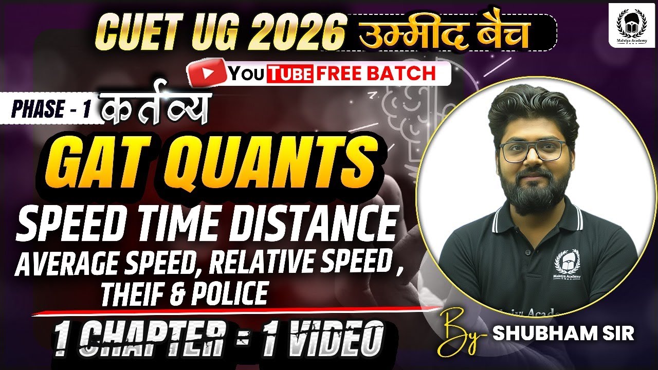 CUET 2026 GAT Quants | Speed Time & Distance | CUET GAT & CUET LLB | Umeed Batch