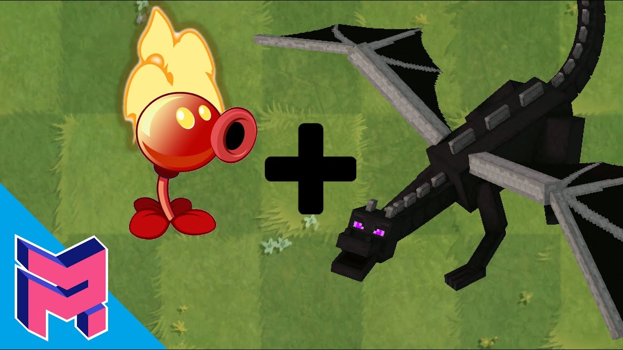 Plants vs Zombies Fusion Hack Animation ( Fire Peashooter + Enderdragon)