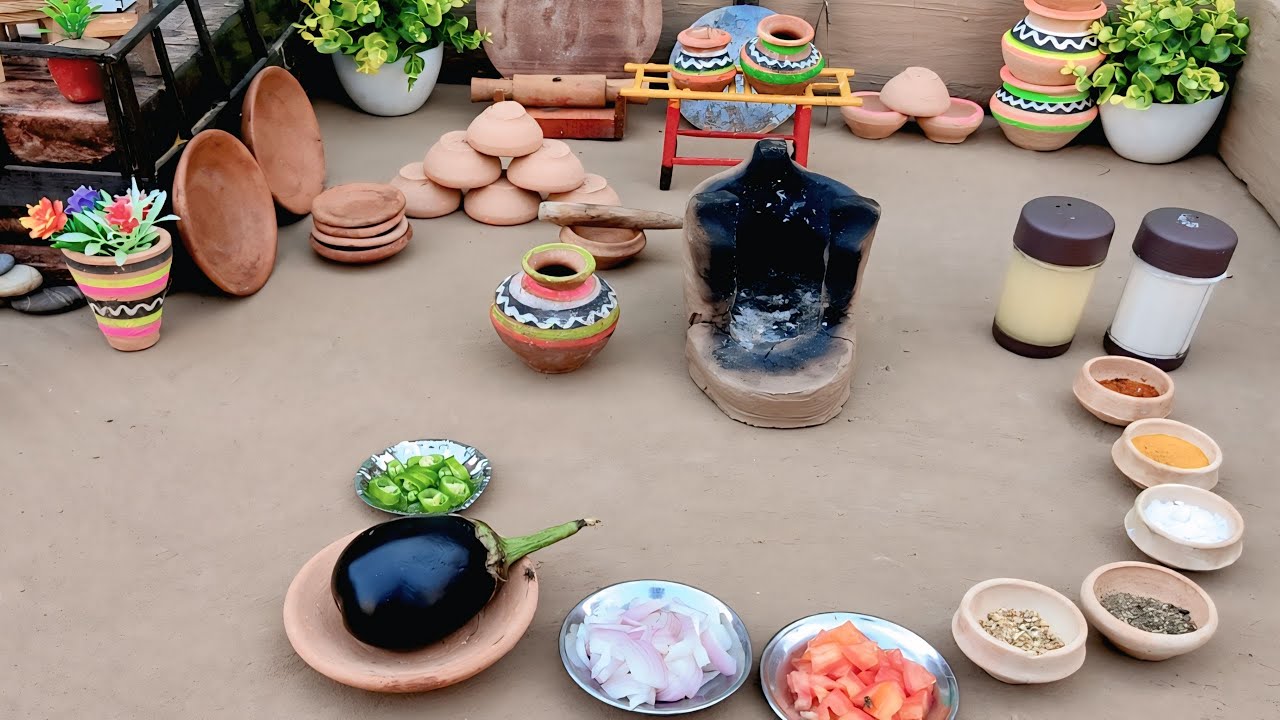 Baingan ka Bharta Recipe with Chapati | Miniature cooking | Baingan ki Sabzi | Mini Food Tast