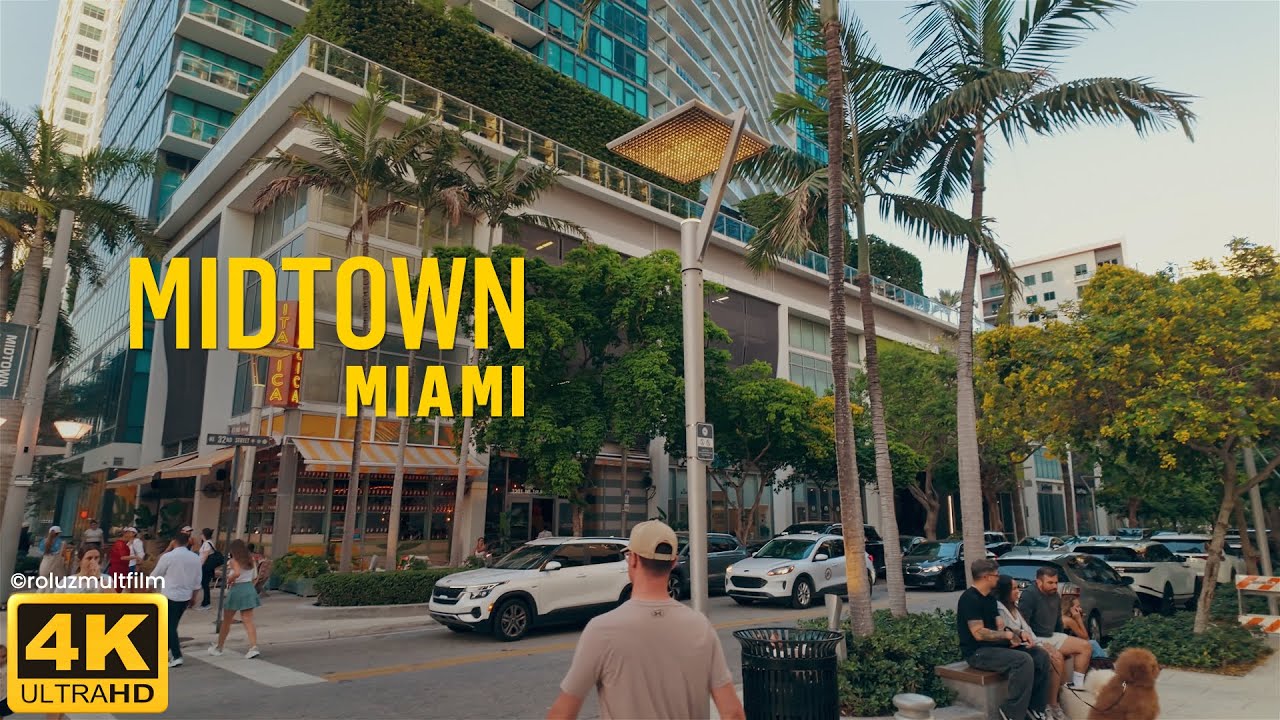 MIDTOWN MIAMI. People, Streets, Modern Living, Urban Life & New Developments [4k]