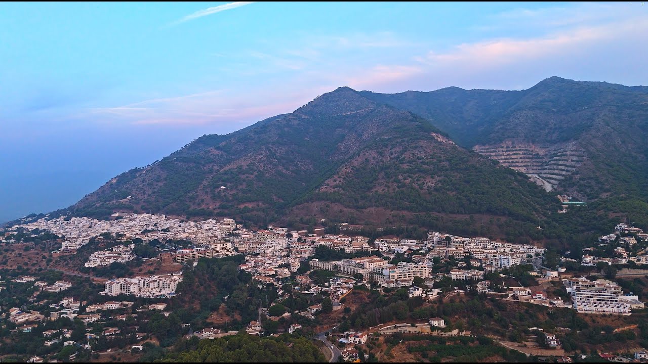 Spain #6 Mijas. Hiking Trip To The  Mountain Mijas 1150m. Sierra de Mijas. Aerial Drone 4K Footage.