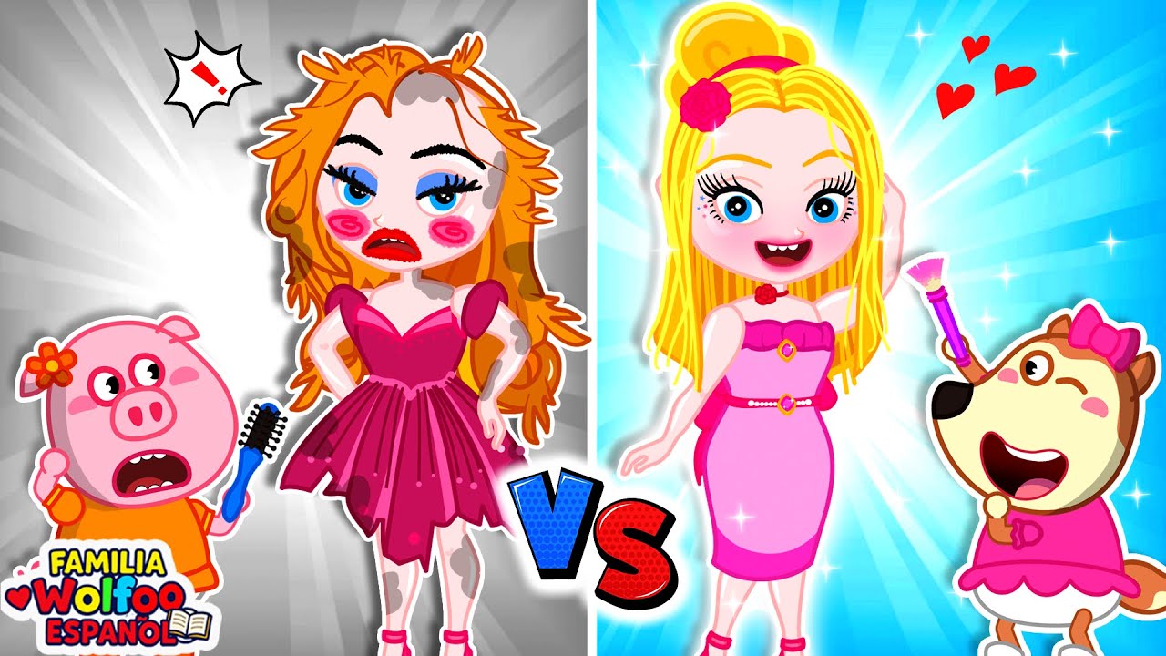 Familia Wolfoo Español | ¡DE NERD A BARBIE! ¡CAMBIO DE IMAGEN EXTREMO! - Dibujos Animados Educativos