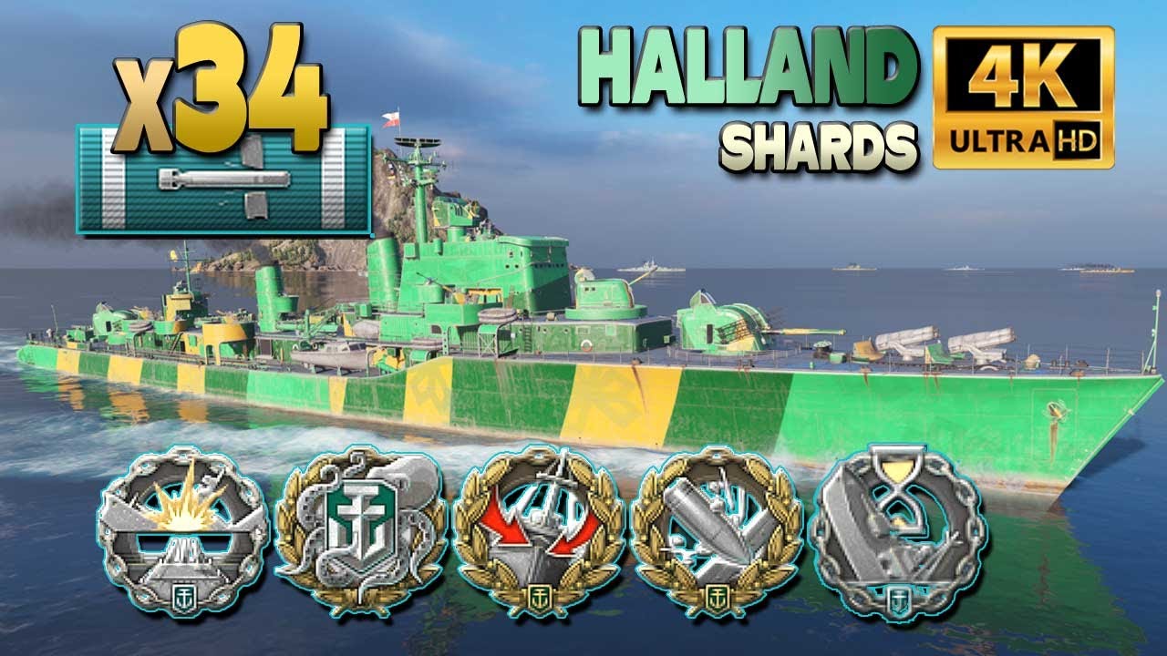 Эсминец Halland: 34 торпедных попадания - World of Warships