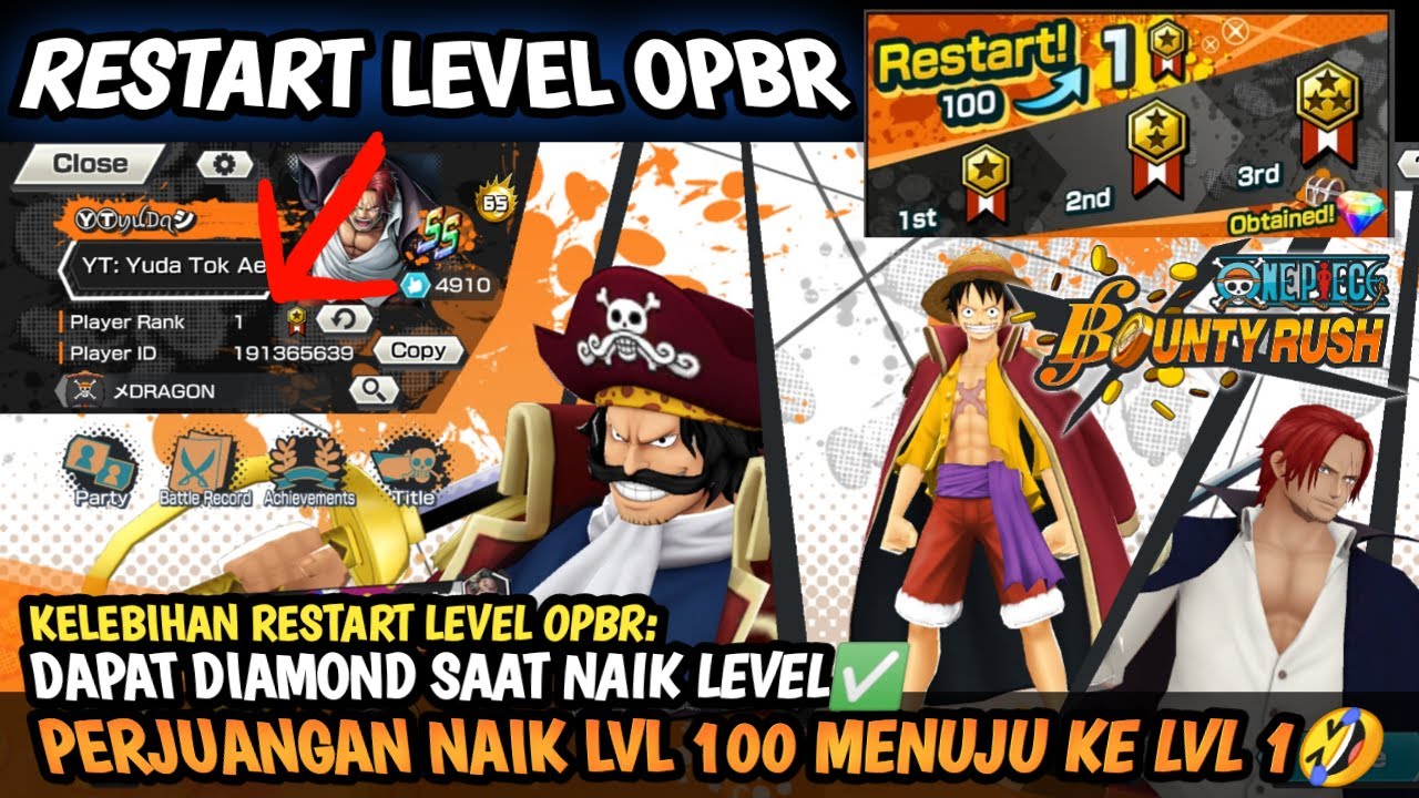 RESTART LVL100 KE LVL1 (PERJUANGANKU DIAKUN UTAMA) | one piece bounty rush