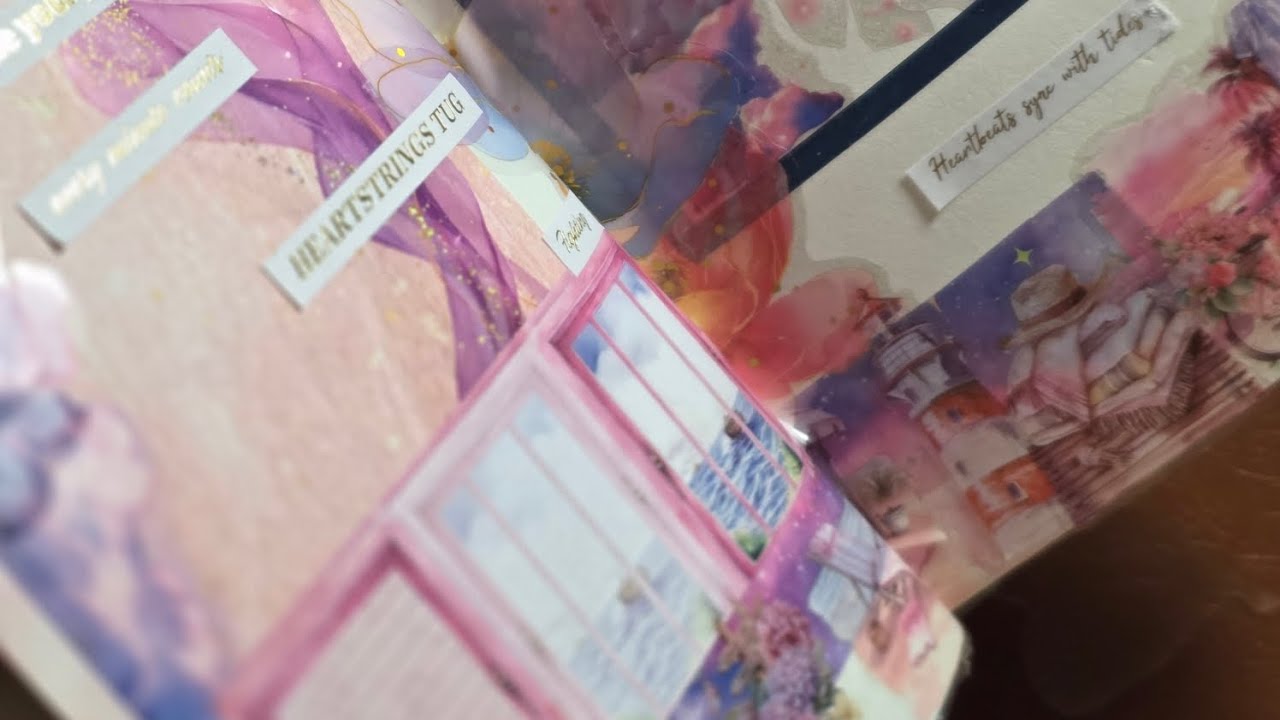 ASMR-Scrapbooking-Thème :⛱️🌅Sunset🌅⛱️ #asmrscrapbooking #scrapbooking #papertherapy #artjournal #art