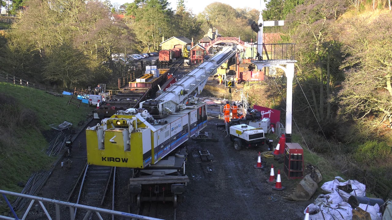 Bridge 27 Update at Goathland (NYMR) - New Sill Beams are lifted into position (Update 4)