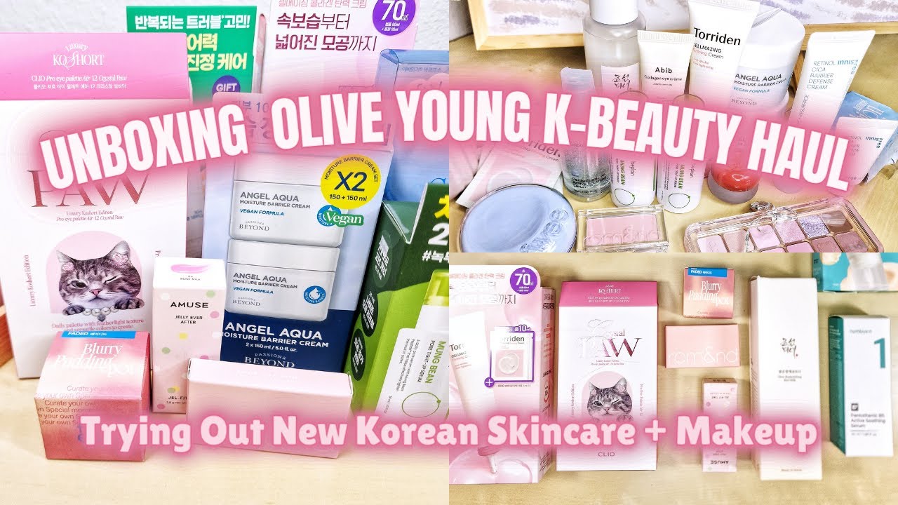 $250 Olive Young HAUL Unboxing + Swatches | New Korean Skincare + Viral Korean Makeup