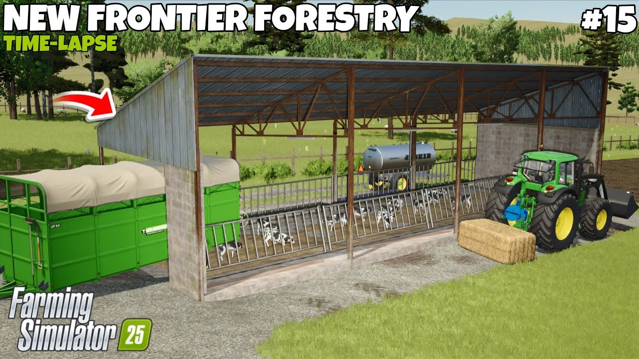 BUILD A CALF BARN & TMR FOOD MIXER | NEW FRONTIER FORESTRY | Farming Simulator 25 | EP - 15