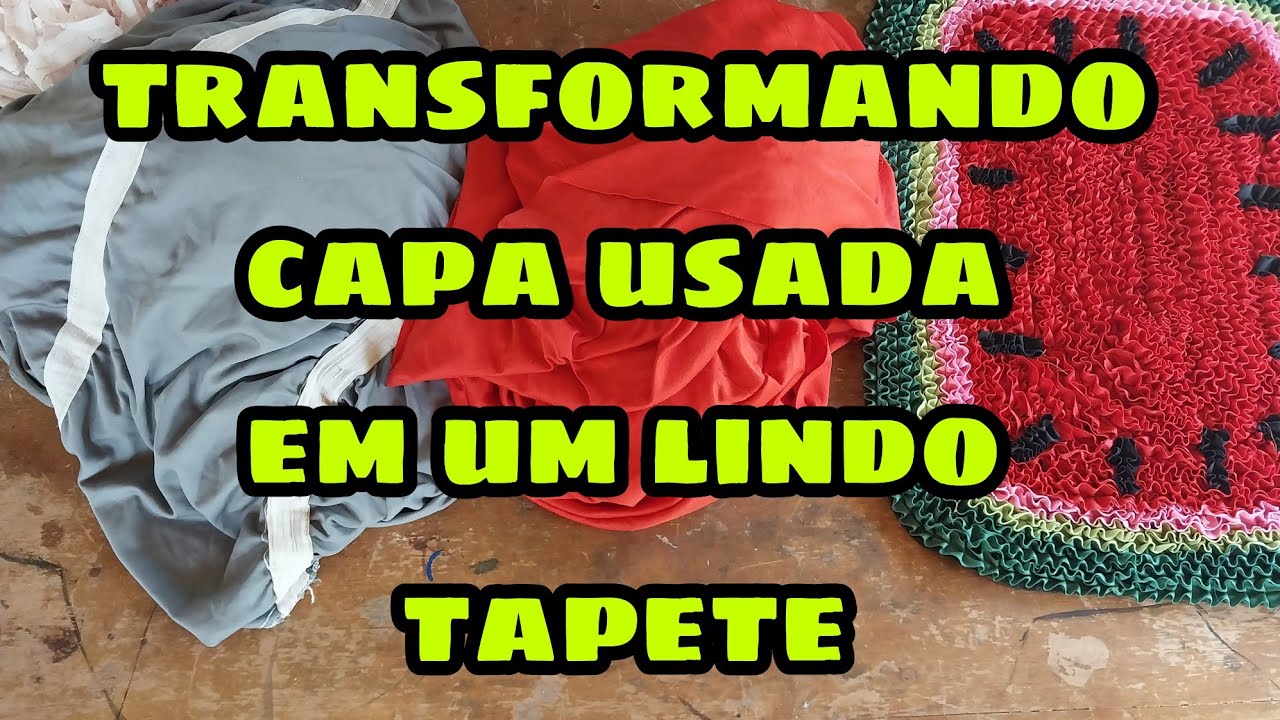 COMO REAPROVEITAR UMA CAPA DE SOFA USADA(TAPETE DE FRUFRU