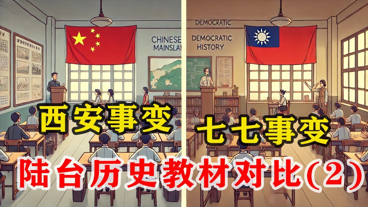 【陆台教材对比&bull;历史篇02】三版台湾、大陆历史教材背分别怎么记述西安事变 、七七事变、南京大屠杀？