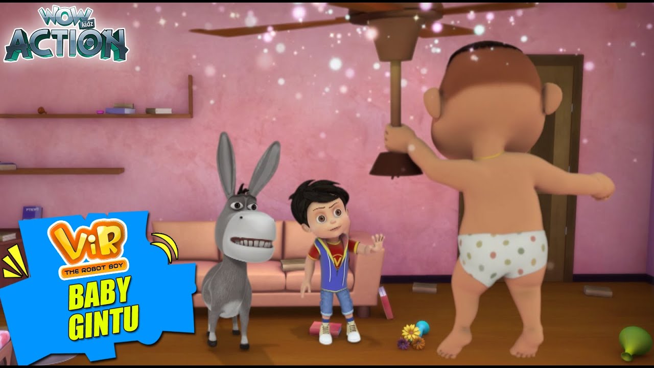 Vir The Robot Boy New Episodes| Baby Gintu -1 | Hindi Kahani |Wow Kidz Action | 