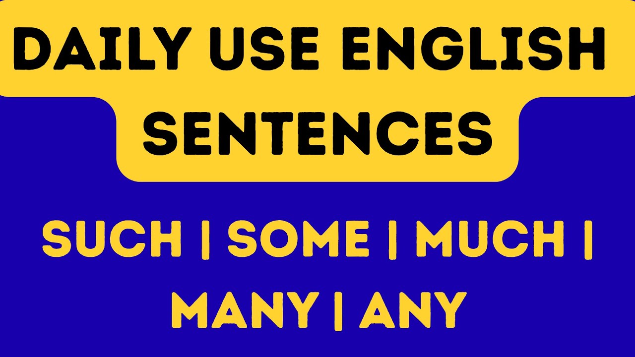 Daily Use English Sentences | Such, Some, Much, Many, Any  Spoken English