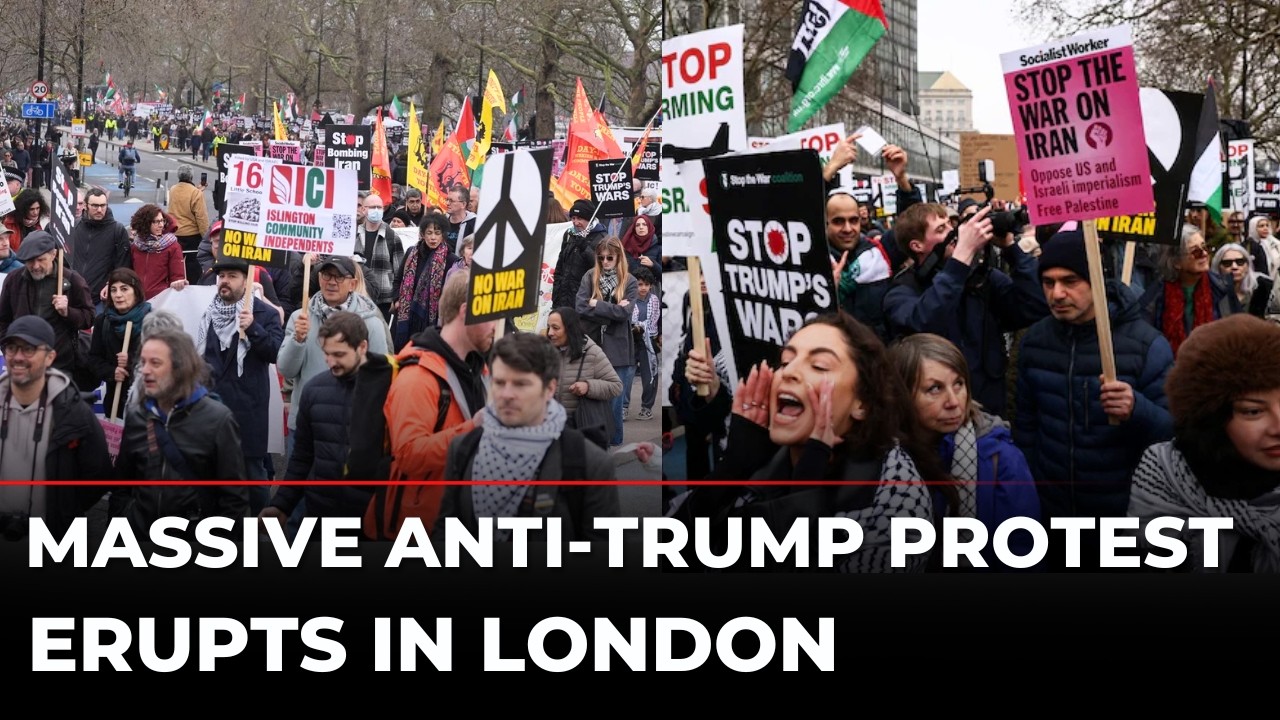Anti-Trump Protest LIVE: Thousands Gather in London to Protest Israel-US Strikes on Iran | UK News