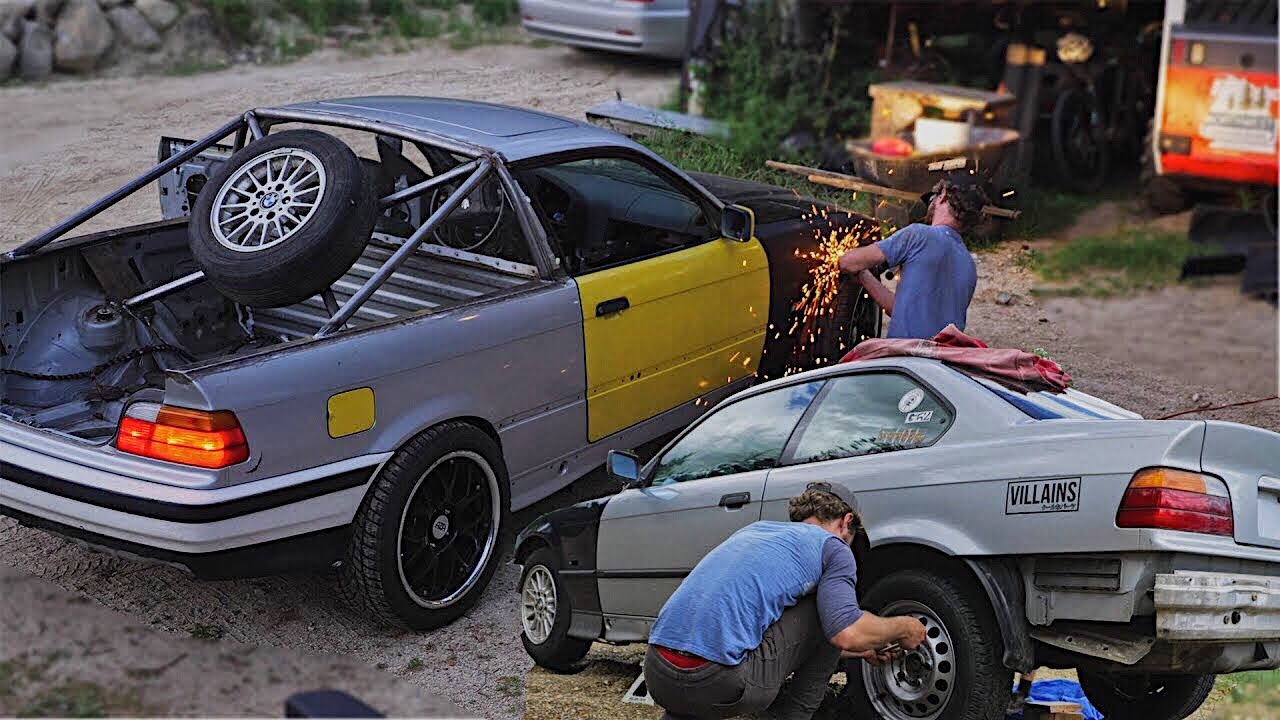 From a Car to a Truck in 7 Minutes Full Time Lapse (BMW E36)