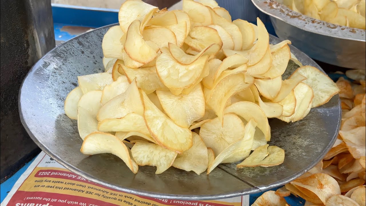 Fresh Sweet Potato Chips Making in Bangalore | Indian Street Food