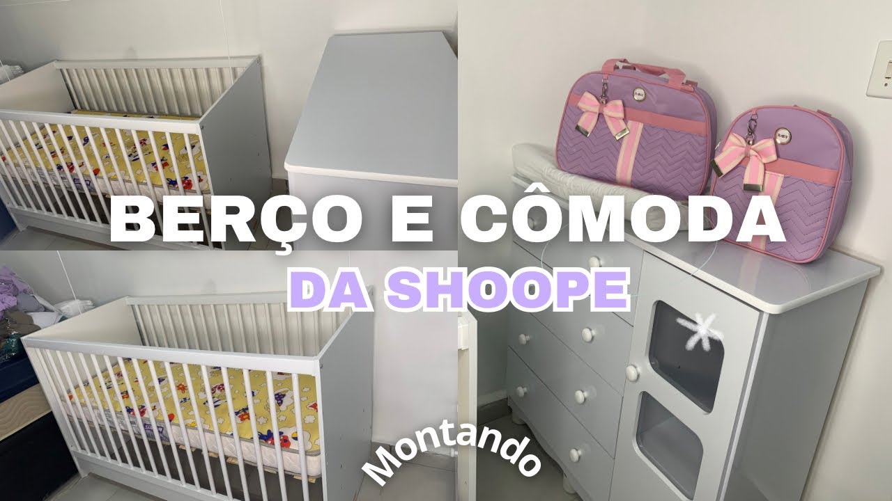 MONTANDO OS MÓVEIS DO QUARTO DA BEBÊ* MÓVEIS DA SHOOPE 💜🤍 kit berço e cômoda*